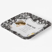 ファーストコミュニオンブルネットガールブラックダマスク ペーパープレート (傾斜あり)