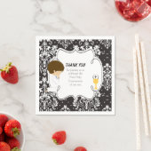 ファーストコミュニオンブルネットボーイブラックダマスク スタンダードカクテルナプキン (インサイチュ)