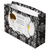 ファーストコミュニオンブルネットボーイブラックダマスク ラージペーパーバッグ (裏面アングル)