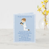 ファーストコミュニオンブルネットボーイ カード (黄色い花)