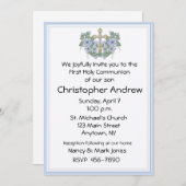 ファーストコミュニオンブルー招待状 招待状 (正面/裏面)