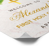 ファーストコミュニオンボタニカルファーングリーンリーウェルカム ポスター (角)