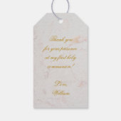 ファーストコミュニオンボタニカルファーンリーフ金ゴールド大理石 ギフトタグ (裏面)