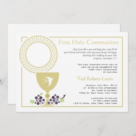 ファーストコミュニオン招待状 招待状 (正面/裏面)