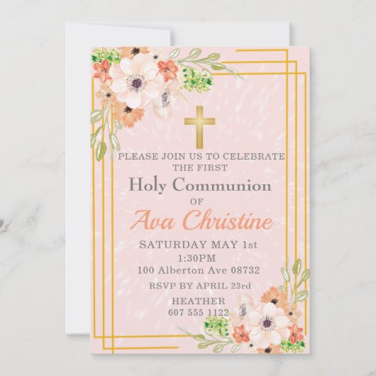 ファーストコミュニオン招待状 招待状 (正面)