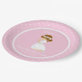 ファーストコミュニパーソナライズされたオンブルネットガール ペーパープレート (アングル)