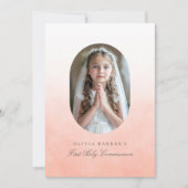 ファーストコミュニョシンプルン水の色のフォトガール 招待状 (正面)