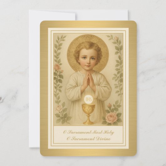 ファーストコミューニオンイエスフローラヴィンテージ 招待状 (裏面)