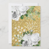 ファーストコミューニオンウォーターカラーエンジェル金ゴールドグリッター 招待状 (裏面)