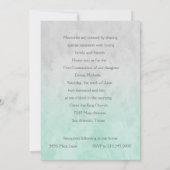 ファーストコミューニオンウォーター色クロスグレーとミント 招待状 (裏面)