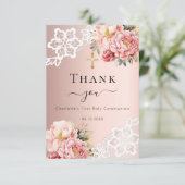 ファーストコミューニオンバラ金ゴールドピンクフローラレース サンキューカード (スタンド正面)
