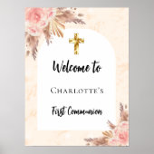 ファーストコミューニオンバラ金ゴールドピーチアーチウェルカム ポスター (正面)