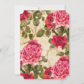 ファーストコミューニオンピンクヴィンテージローズフローラ 招待状 (裏面)