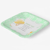 ファーストコミューニオンブロンドガールグリーンダマスク ペーパープレート (傾斜あり)