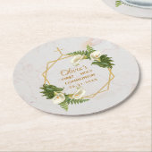 ファーストコミューニオンマーブルカラリリーフローラ ラウンドペーパーコースター (アングル)