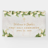 ファーストコミューニオンマーブルカラーリリーへようこそ 横断幕 (横)