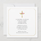 ファーストコミューニオンラシズクロスピンクローゼクリスチャン 招待状 (裏面)