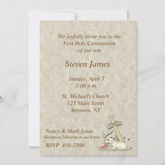 ファーストコミューニオンラム招待状 招待状 (正面)