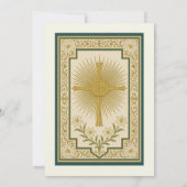 ファーストコミューニオンリリー金ゴールド聖体拝領 招待状 (裏面)