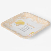 ファーストコミューンブロンドガールピーチダマスク ペーパープレート (傾斜あり)