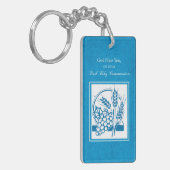 ファーストコミューン、小麦、ぶどうブルー キーホルダー (正面左)