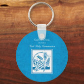 ファーストコミューン、小麦、ぶどうブルー キーホルダー (正面)