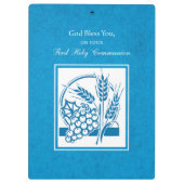 ファーストコミューン、小麦、ぶどうブルー クリップボード (裏面)