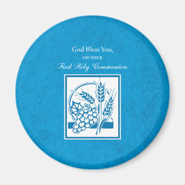 ファーストコミューン、小麦、ぶどうブルー マグネット