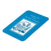 ファーストコミューン、小麦、ぶどうブルー マグネット (左側)