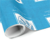 ファーストコミューン、小麦、ぶどうブルー ラッピングペーパー (ロールコーナー)