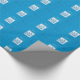 ファーストコミューン、小麦、ぶどうブルー ラッピングペーパー