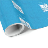 ファーストコミューン、小麦、ぶどうブルー ラッピングペーパー (ロールコーナー)