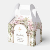 ファーストコムニオン ピンクの花のアーチクロス フェイバーボックス (裏面サイド)