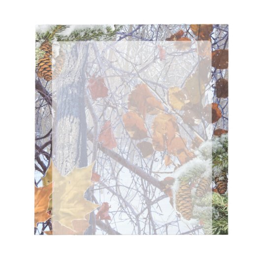 ファーストスノーウィンターカモフラージュスタイル ノートパッド (正面)