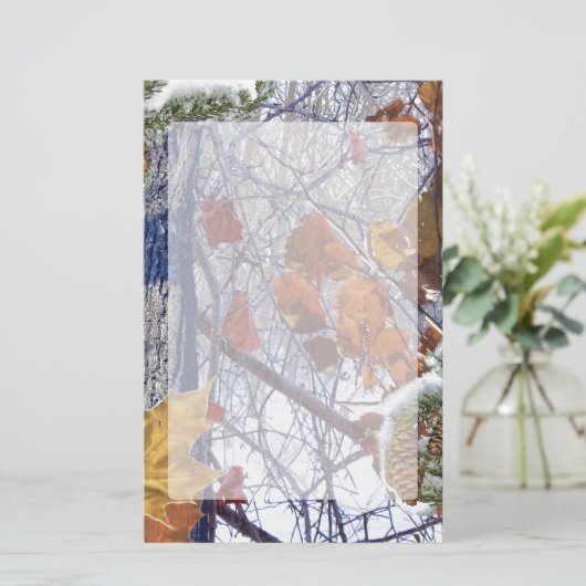 ファーストスノーウィンターカモフラージュスタイル 便箋 (スタンド正面)