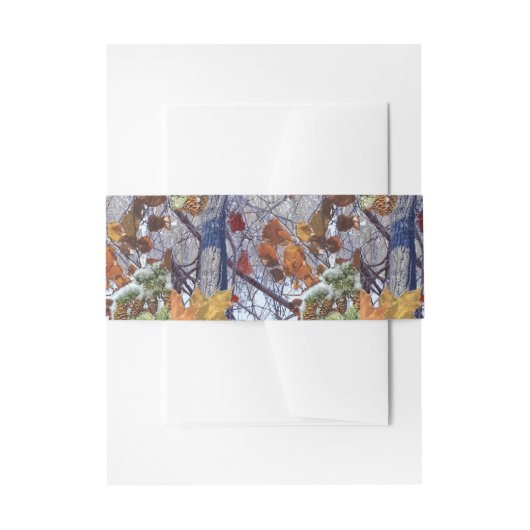 ファーストスノーウィンターカモフラージュプリント 招待状ベリーバンド (正面例)