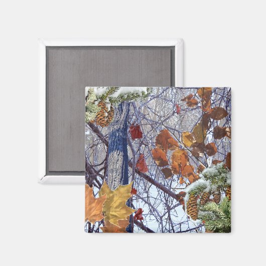 ファーストスノーウィンターフォレスト迷彩柄プリント マグネット (正面/裏面)