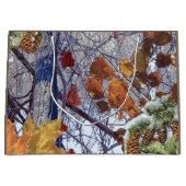 ファーストスノーウィンターフォレスト迷彩柄プリント ラージペーパーバッグ (正面)