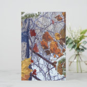 ファーストスノーウィンターフォレスト迷彩柄プリント 便箋 (スタンド正面)