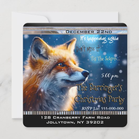 ファーストスノーキツネ年間クリスマスパーティー 招待状 (正面)