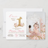 ファーストスパークルクラウンプリンセス1st誕生日パーティー 招待状 (正面)