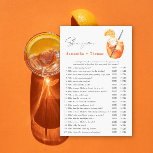 ファーストスピッツカクテルブライダルシャワーシューゲーム