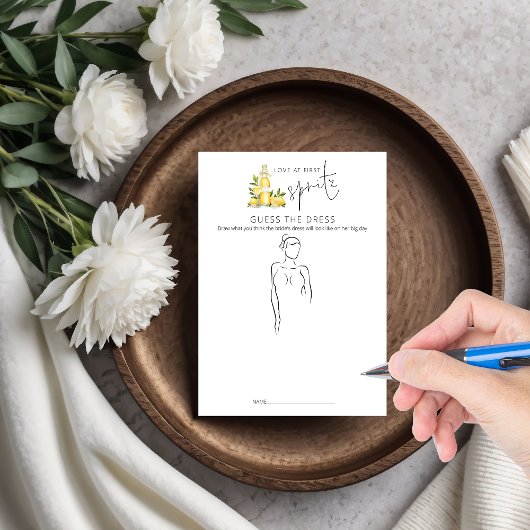 ファーストスピリッツ推測ドレスブライダルシャワーゲームカード 招待状