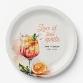 ファーストスプリッツで恋に落ちる ブライダルシャワー ペーパープレート (正面)