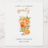 ファーストスプリッツで恋に落ちる ブライダルシャワー ワインラベル (シングルラベル)