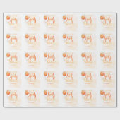 ファーストスプリッツで恋に落ちる 現代のオレンジ色のブライズシャワー ラッピングペーパー (フラット)