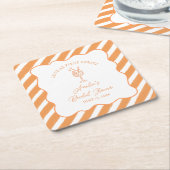 ファーストスプリッツの恋 ブライダルシャワー イタリアン アペロール スクエアペーパーコースター (アングル)