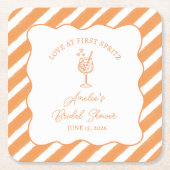 ファーストスプリッツの恋 ブライダルシャワー イタリアン アペロール スクエアペーパーコースター (正面)