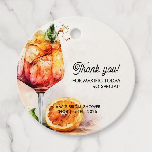 ファーストスプリッツの恋 ブライダルシャワー フェイバータグ (正面)