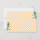 ファーストスプリッツの愛のウェディングシャワー オレンジ ローズマリー サンキューカード (裏面)